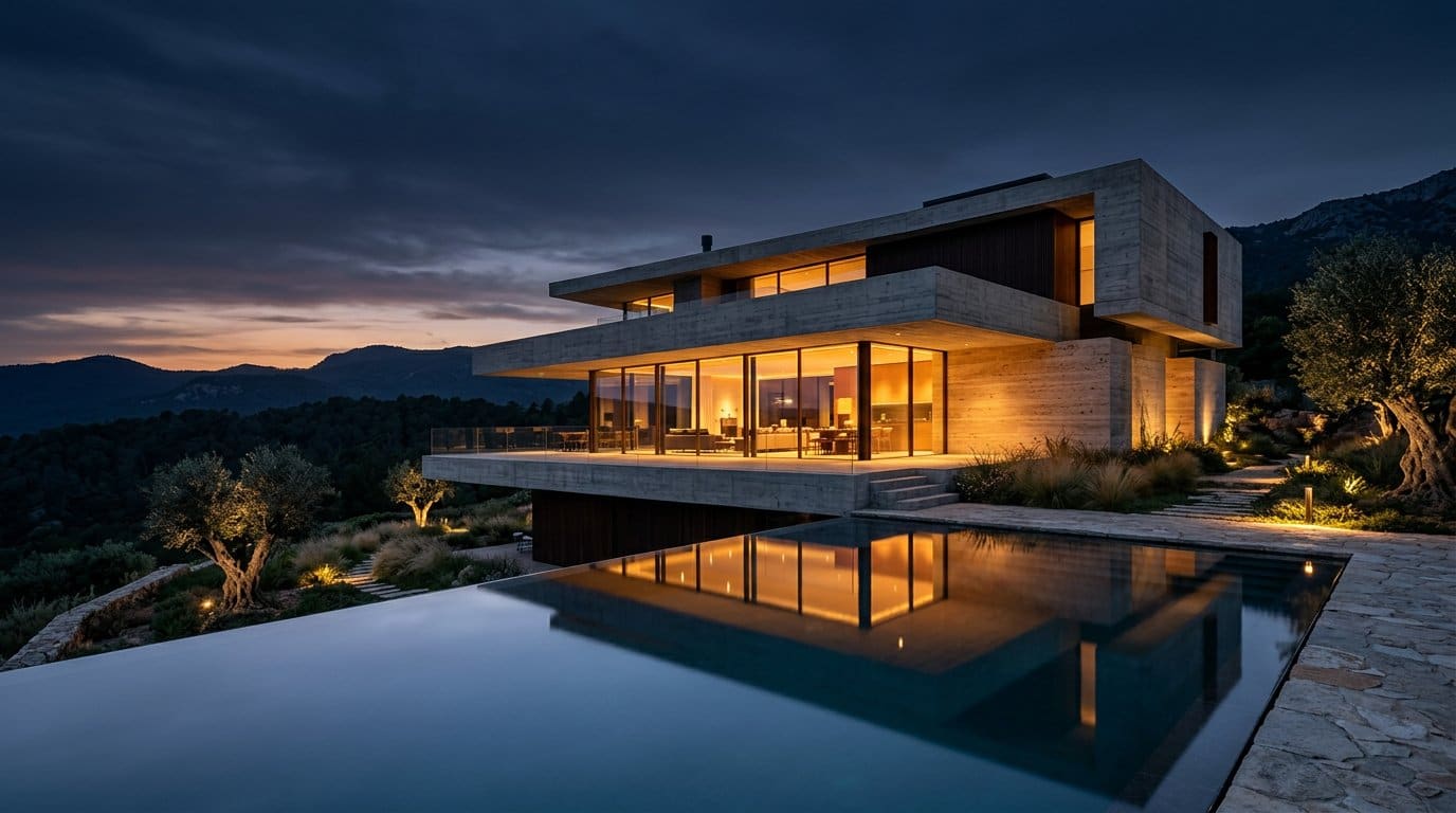 Contemporary Hillside Villa — illustrative concept imagery